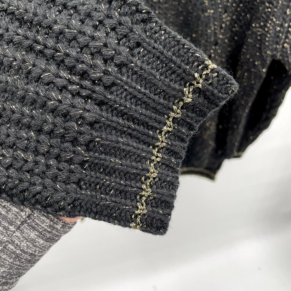 John & Jenn Evereve NWT Black Fabio Sweater with Gold Shimmer // M - Picture 7 of 12